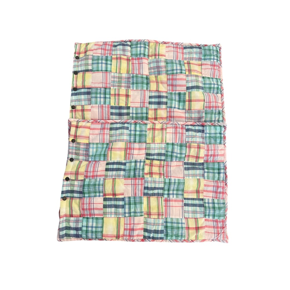 Lauren Ralph Lauren Madras Plaid Patchwork Quilted Standard Pillow Sham set of 2